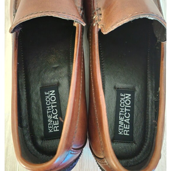 Kenneth Cole Reaction Men\'s Loafers Size 8.5 Brown Leather Dress Shoes Spin Off main image 9